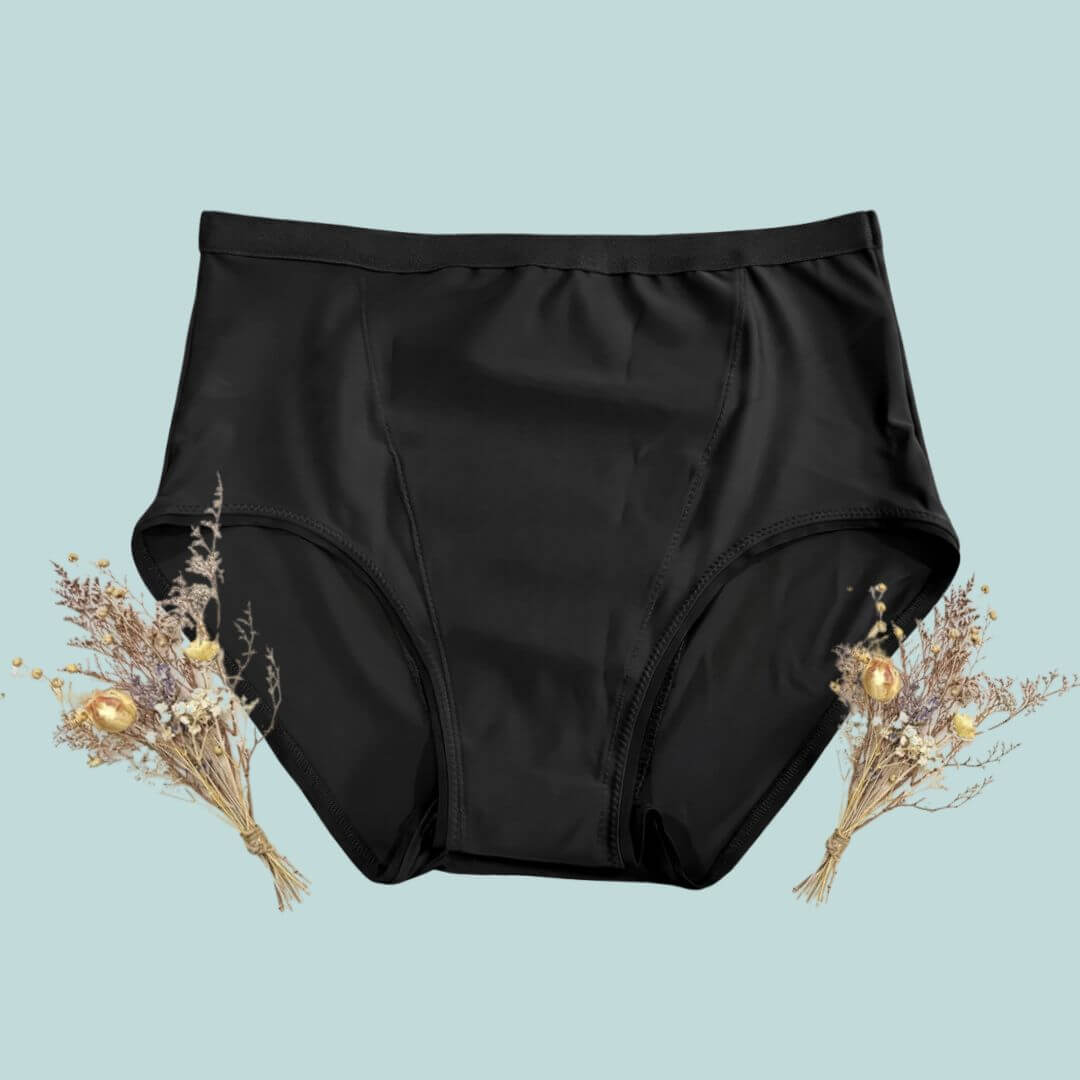 Hem Support Wear High-Waisted Brief pelvic floor support underwear in black